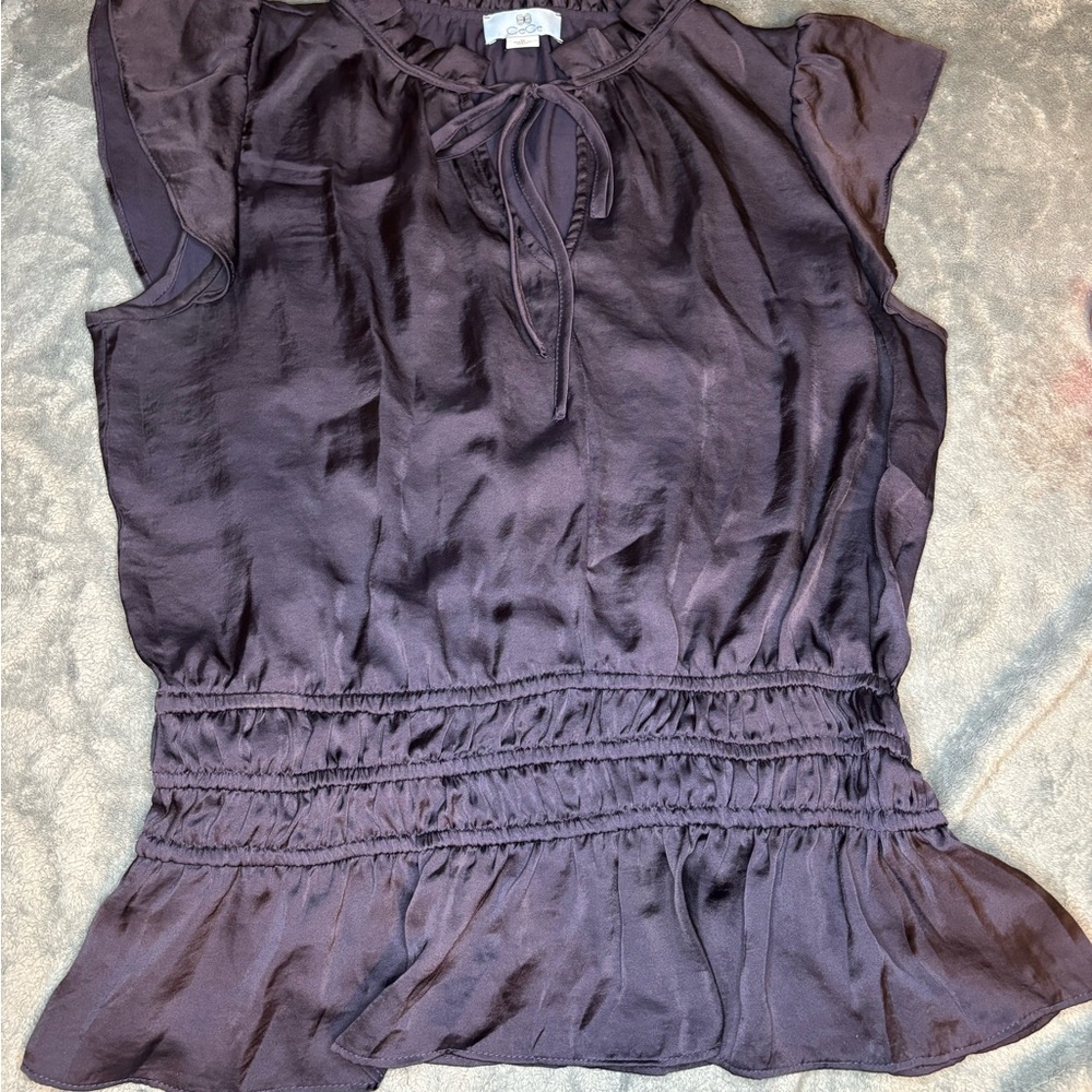 CeCe Ruffled Plum Blouse